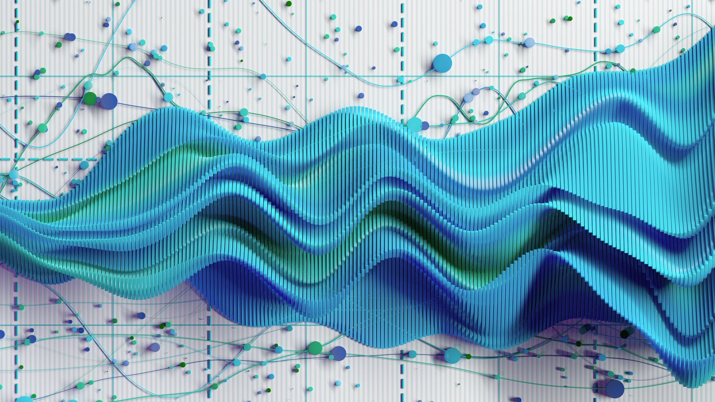 Abstract blue data visualization representing analytics and reporting