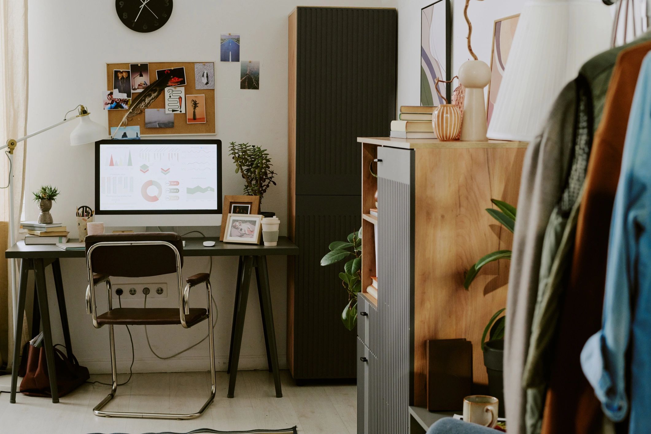 Analytics dashboard on desktop workspace representing website performance and conversion tracking